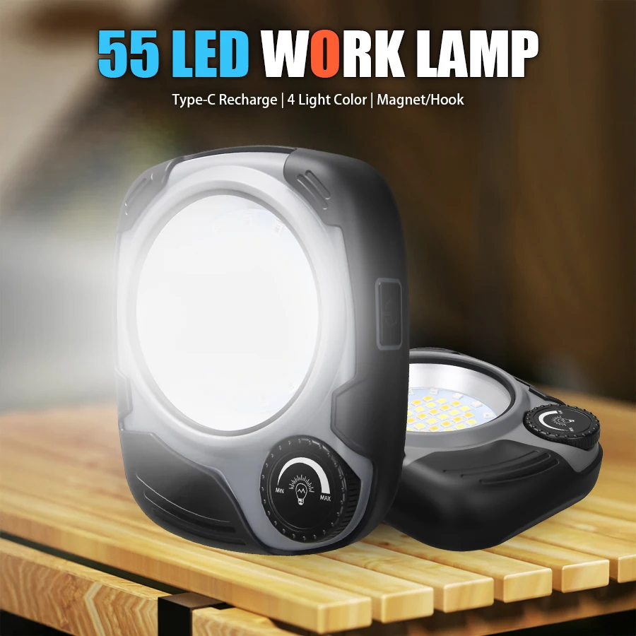 Power Bank - 충전식 LED/COB 캠핑 랜턴, 500LM 무단계