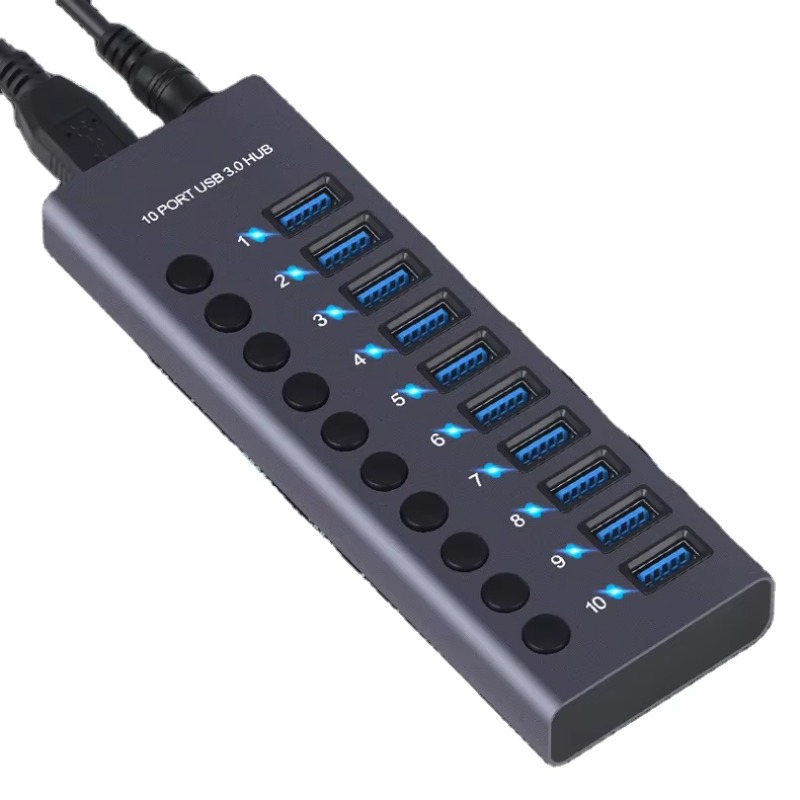 Usb Hub - 10포트 알루미늄 합금 고속 5Gbps USB