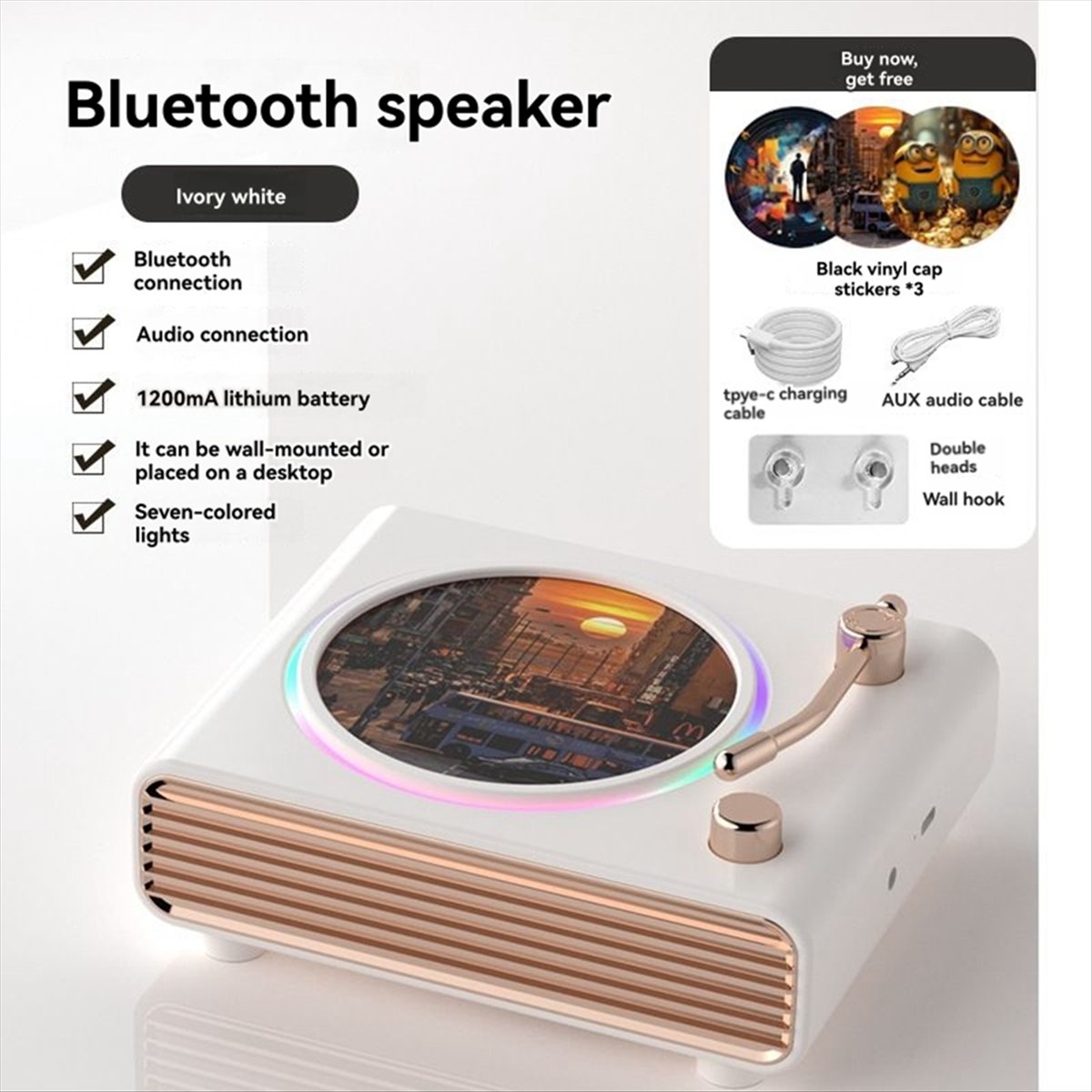 *X07A 휴대용 레트로 화이트 블루투스 스피커 벽걸이 - Bluetooth Speaker 리뷰 및 가격