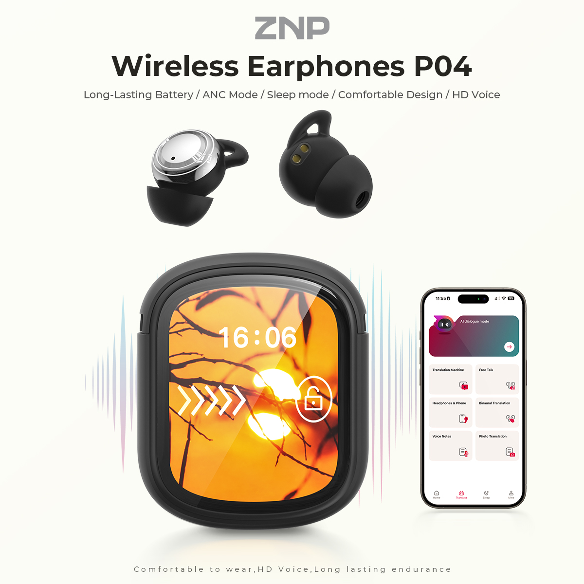 ZNP P04 수면 보조 이어버드 액티브 노이즈 캔슬링 - Wireless Charger 리뷰 및 가격