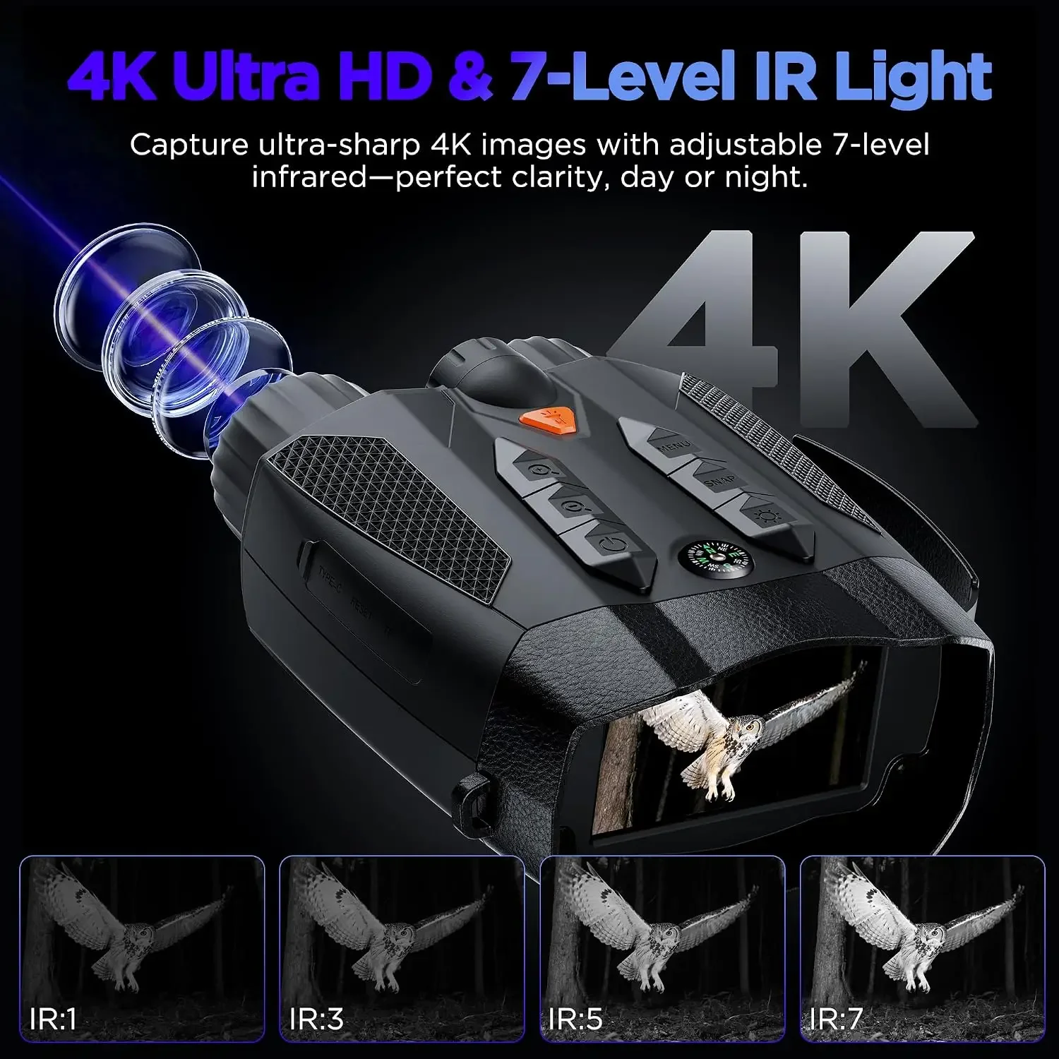 성인용 4K 야간 투시경: 카메라가 장착된 전술용 쌍안 - Electronics Gadgets For Gift 리뷰 및 가격