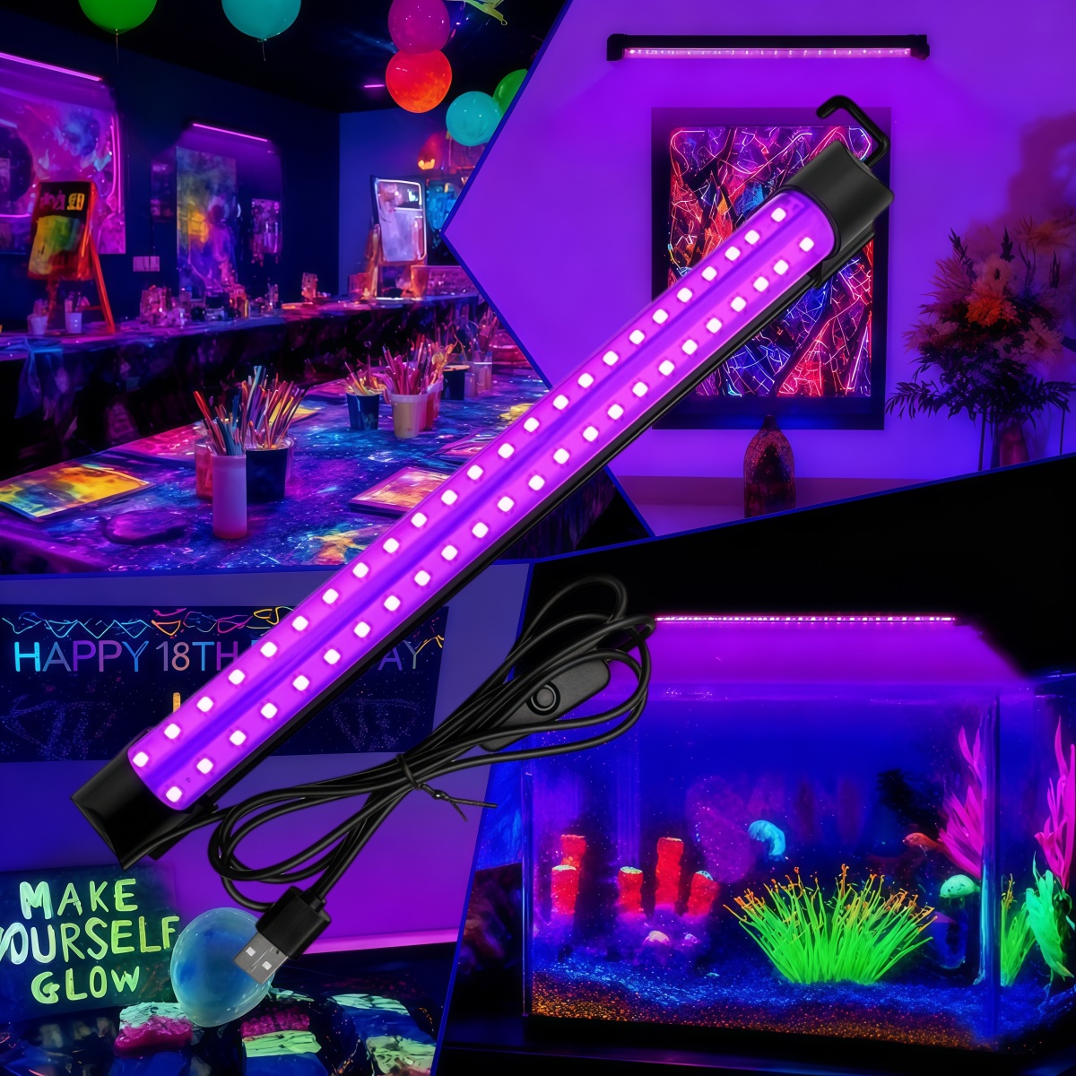블랙 라이트 튜브 5W/10W USB 플러그 UV LE - Usb Hub 리뷰 및 가격