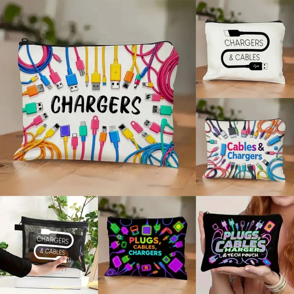 새로운 캔버스 소재 충전기 보관 파우치, 지퍼 잠금 방 - Cable Organizer 리뷰 및 가격