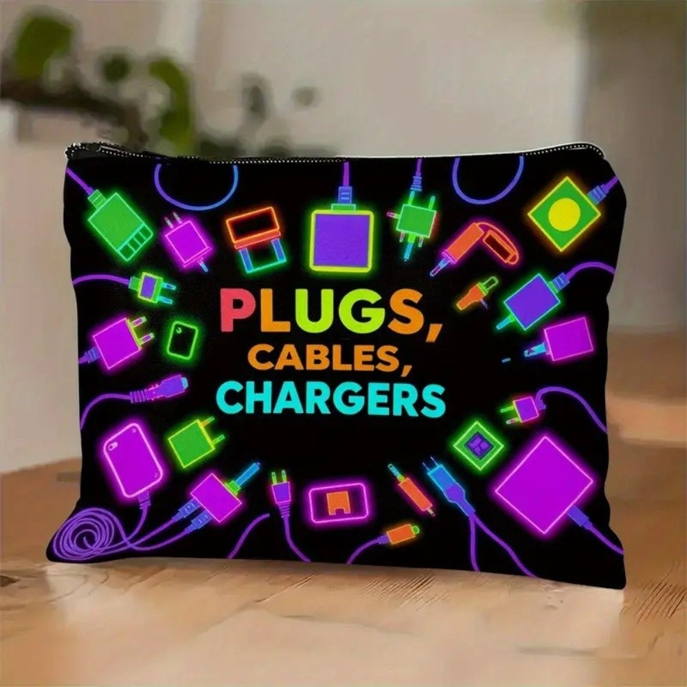 새로운 캔버스 소재의 충전기 보관 파우치, 프린트 디자 - Cable Organizer 리뷰 및 가격