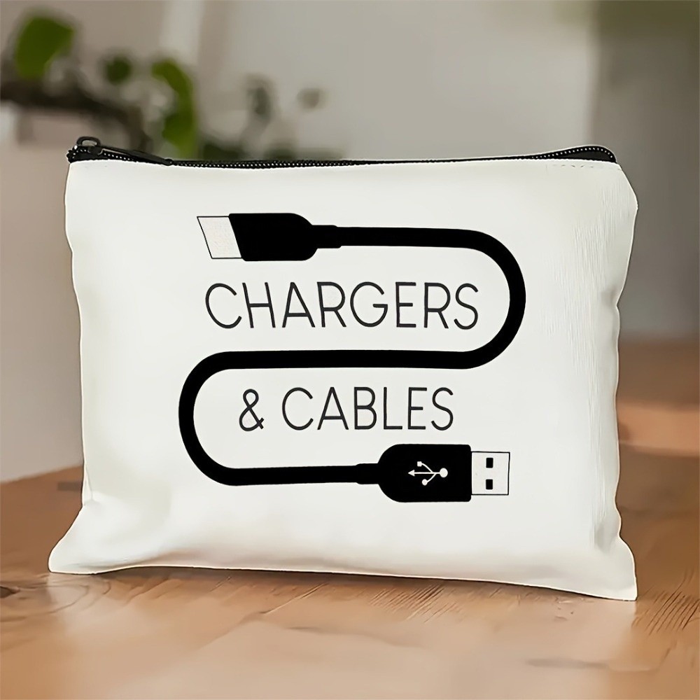 새로운 캔버스 소재의 충전기 보관 파우치, 프린트 디자 - Cable Organizer 리뷰 및 가격