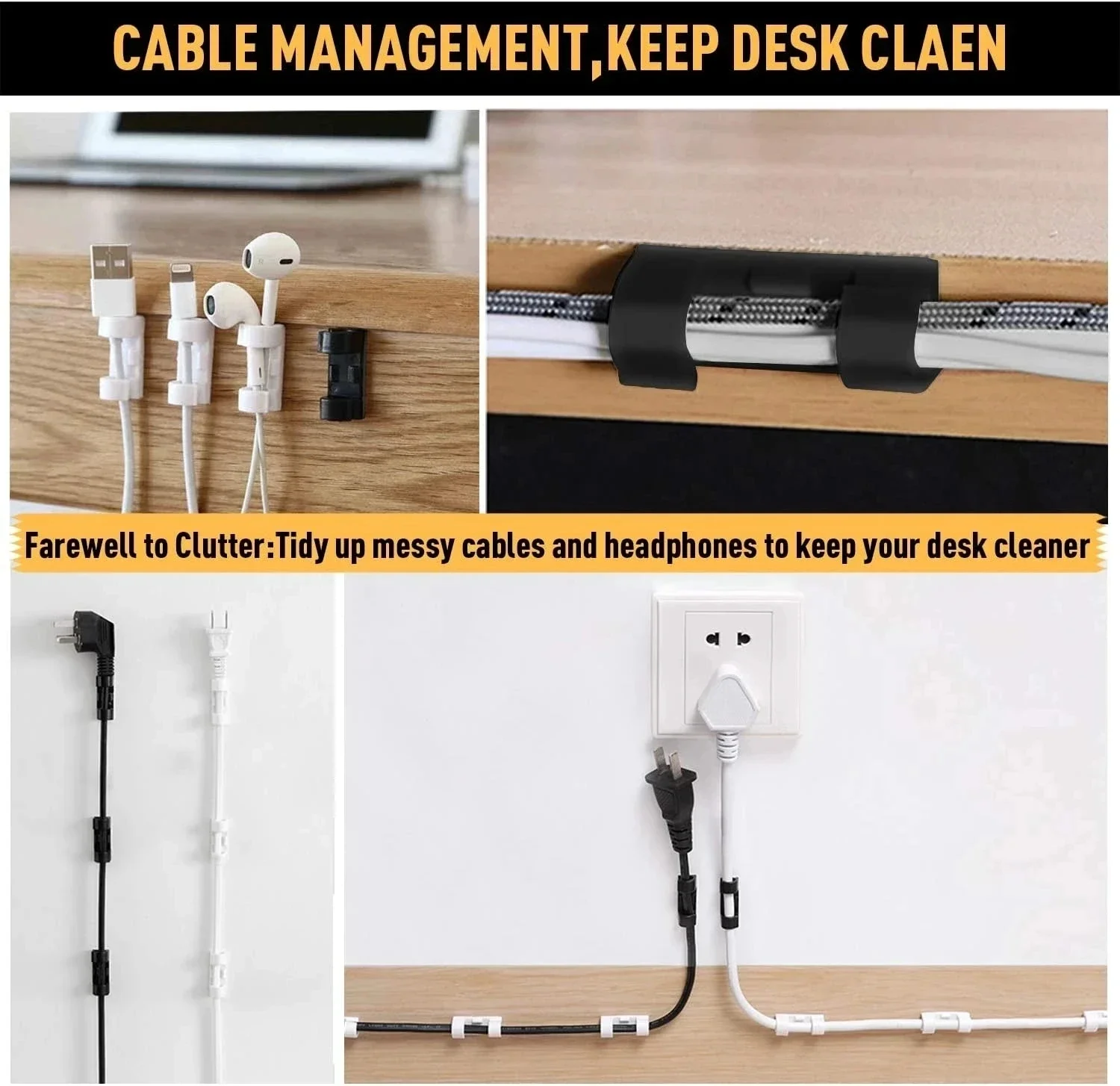 케이블 클립 정리기 드롭 와이어 홀더 코드 관리 셀프  - Cable Organizer 리뷰 및 가격